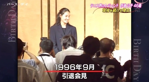 TBS「バース・デイ」伊達公子の戦いの記録 1996年9月に突然の引退会見