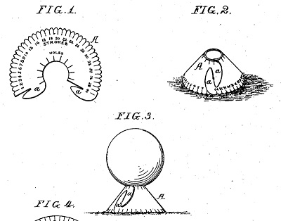1896年 スコアカード一体型の扇状ゴルフティー特許