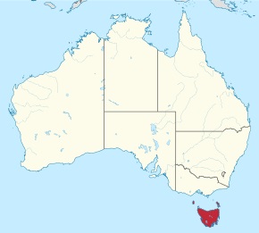 オーストラリア大陸の南部 タスマニア島