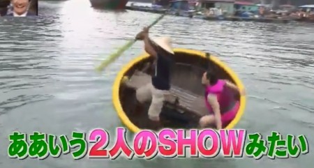 「イッテQ遠泳部第3弾」女芸人SP！ベトナム伝統の丸い竹かご船「トゥエントゥン」で見事にシンクロするバービー「ああいう2人のSHOWみたい」