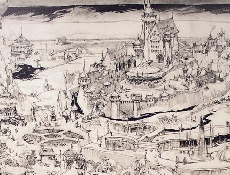 ハーバート・ライマンが描いたディズニーランドの初期デザイン・マップ