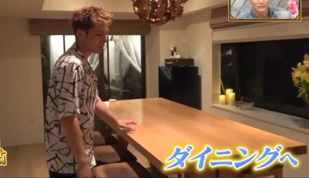 EXILE SHOKICHIの自宅 パーティーも出来る大きなダイニングテーブル