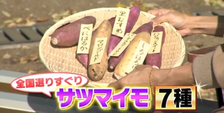 火曜サプライズ 三浦翔平＆西川貴教の美味しい焼き芋日本一決定戦で紹介された7品種