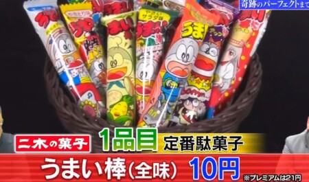 帰れま10 21 二木の菓子の駄菓子ランキングベスト10結果 話題に挙がったお菓子全24品一覧