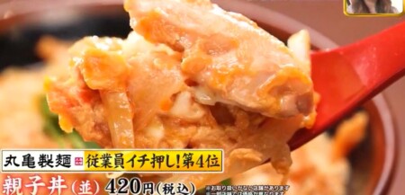 ジョブチューン 2021 丸亀製麺メニュー人気ランキングベスト5の合格不合格ジャッジ結果は？第4位 親子丼