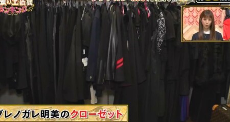 ダレノガレ明美の洋服代は1か月60万円 クローゼットの中身 ブラック部屋