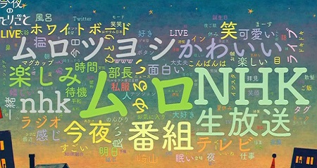 NHK今夜のひとりごと 番組のツイッタートレンド表示システム「ワードクラウド」一覧