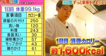 それって実際どうなの課 家事ダイエットのカロリー消費で痩せる 餅田コシヒカリ検証結果