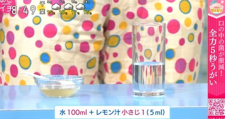 NHKあさイチ 菌を激減させる全力5秒うがいのやり方は？効果アップのレモン水の作り方