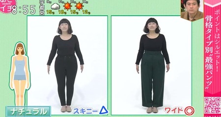 NHKあさイチ 骨格診断の自己診断のやり方＆タイプ別パンツの選び方 ナチュラルはワイドパンツ