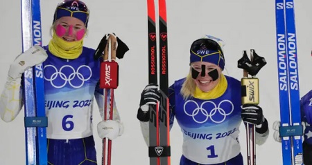ノルディック複合 クロスカントリーの頬テーピングの理由 スウェーデン女子チーム