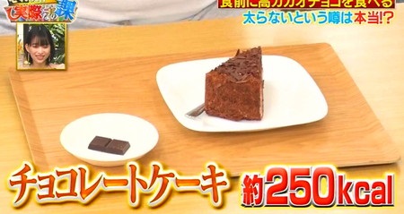 それって実際どうなの課 高カカオチョコダイエット結果まとめ 1日目おやつ チョコレートケーキ