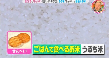 チコちゃん おかきとせんべいの違いは？せんべいの材料はうるち米で普通のお米