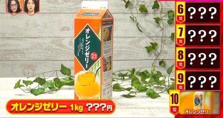 林修のニッポンドリル 業務スーパーランキング 10位 オレンジゼリー