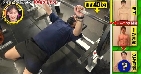 アピールちゃんダイエット アルコ＆ピース酒井のベンチプレス40kg