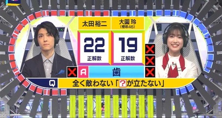 タイムショック2022秋 準決勝結果 太田裕二vs大園玲