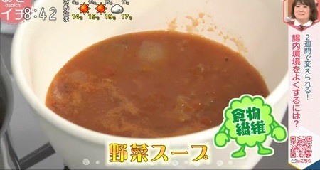 あさイチ 腸内細菌別の食事改善プラン 野菜スープ