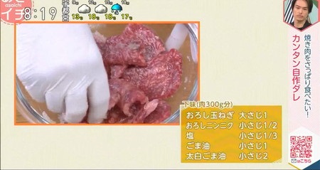 あさイチ 焼肉のタレレシピ 洗いダレは肉に下味をつける