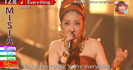 歌のゴールデンヒット 歴代歌姫の歌ランキング12位 MISIA Everything