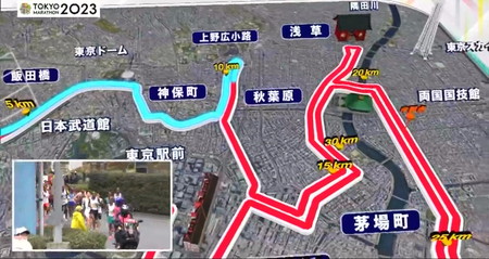 東京マラソン2023 コースマップ 5kmから10km