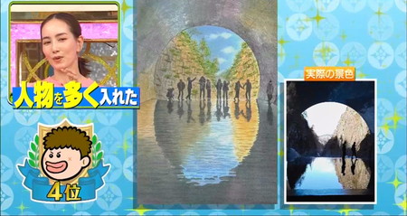 プレバト水彩画2023 春タイトルのランキング4位 辻元舞 清津峡渓谷トンネル