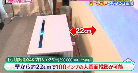 夜会 理想のマイルーム 広瀬すずの部屋 LGのプロジェクターは39万円
