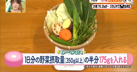 ヒルナンデス ダイエット おかず味噌汁ダイエットのやり方 野菜の量175g