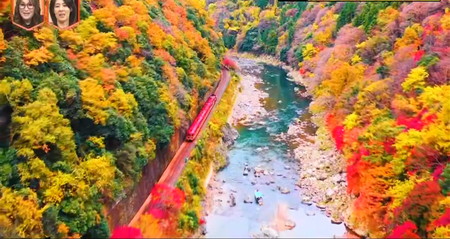 電車旅おすすめランキング 京都嵯峨野トロッコ列車と紅葉