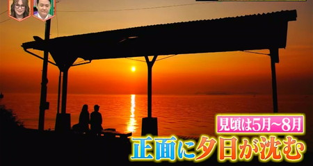 電車旅おすすめランキング 愛媛JR予讃線の下灘駅の夕日