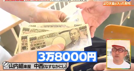 なすなかにし中西の財布から3万8千円