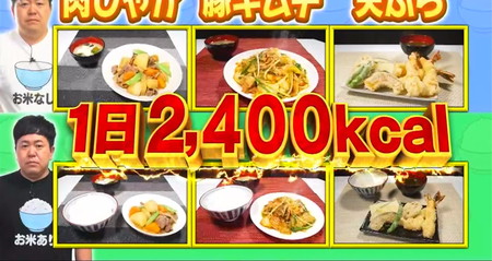 それって実際どうなの課 米食べるvs米食べないダイエット 5日目カロリーは2400kcal