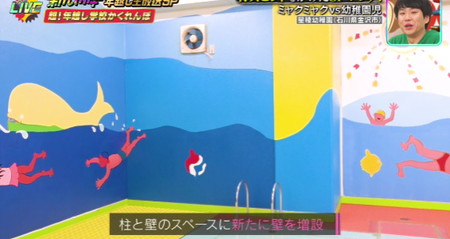 学校かくれんぼの隠れ場所 ミャクミャクは壁の中