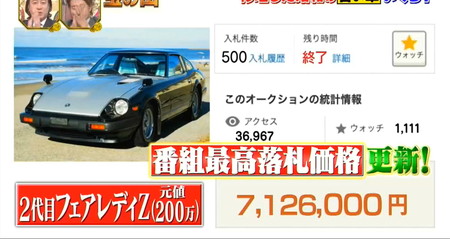 宝の山2026の旧車オークション結果 日産2代目フェアレディZは712万円