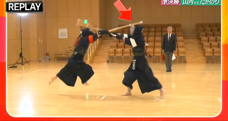 かまいガチ剣道王 山内の飛び込み面